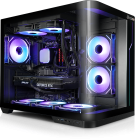 ATX-Midi Panorama Curve liquid inkl. 6 Effektlüfter, schwarz