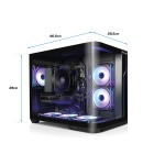 ATX-Midi Panorama Curve inkl. 6 Effektlüfter, schwarz