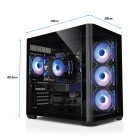 ATX-Midi Panorama Curve II inkl. 4 Effektlüfter, schwarz